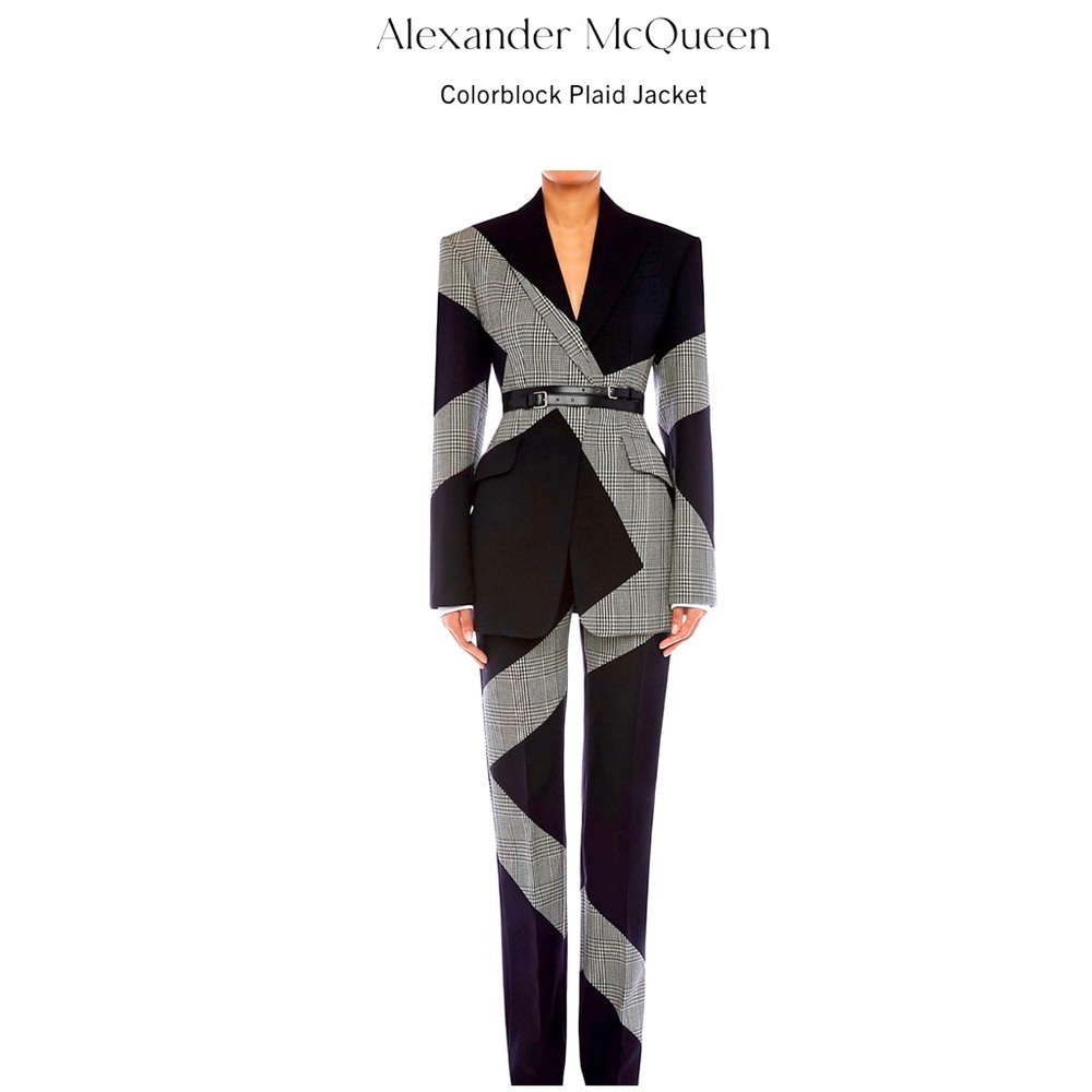 Alexander McQueen Black / White Color Block Women’s Blazer / Jacket